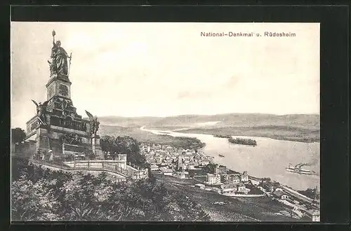 AK Rüdesheim / Rhein, National-Denkmal auf dem Niederwald