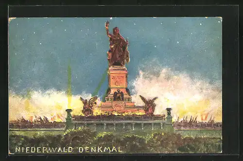 AK Rüdesheim / Rhein, Niederwald-Denkmal