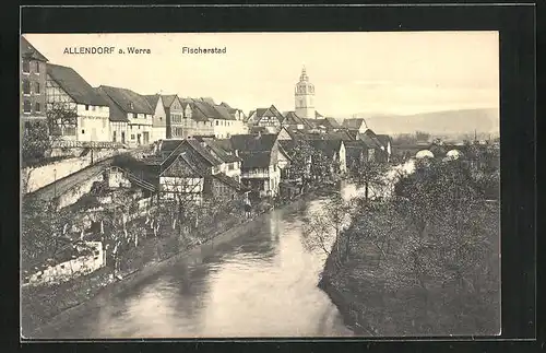 AK Allendorf a. Werra, Fischerstad aus der Vogelschau