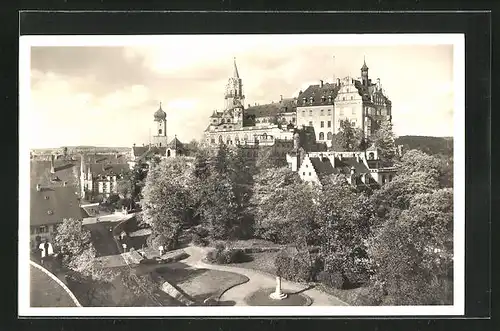 AK Sigmaringen, Blick zum Schloss