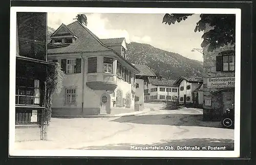 AK Marquartstein / Obb., Dorfstrasse und Postamt