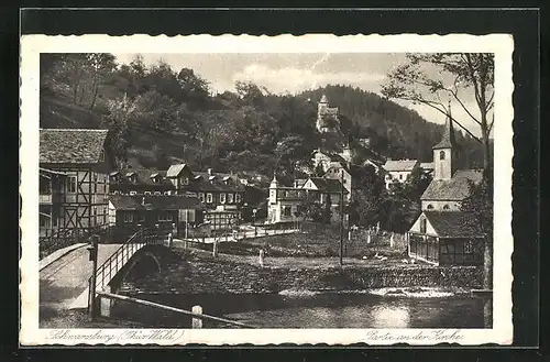 AK Schwarzburg / Thür. Wald, Partie an der Kirche