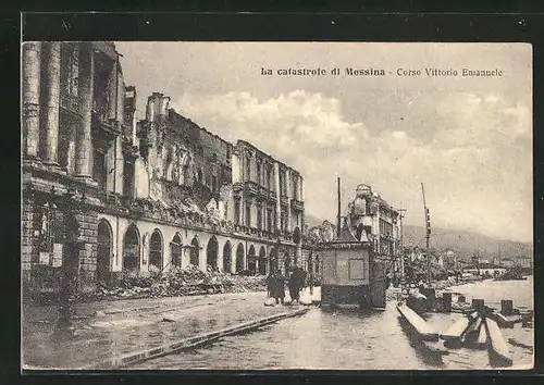 AK Messina, La catastrofe di Messina, Corso Vittorio Emanuele, Erdbeben