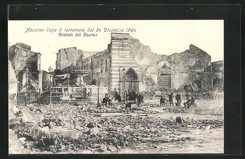 AK Messina, Il terremoto del 28 Dicembre 1908, Avanzi del Duomo, Erdbeben