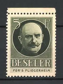Reklamemarke Generaloberst Hans von Beseler im Portrait, Für's Fliegerheim