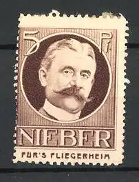 Reklamemarke General Theodor Friedrich Wilhelm Stephan Nieber im Portrait, Für's Fliegerheim