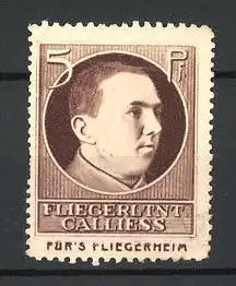 Reklamemarke Fliegerleutnant Galliess im Portrait, Für's Fliegerheim