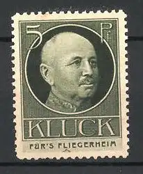 Reklamemarke Generaloberst Alexander von Kluck im Portrait, Für's Fliegerheim
