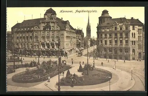 AK Hannover, Aegidientorplatz mit Strassenbahn