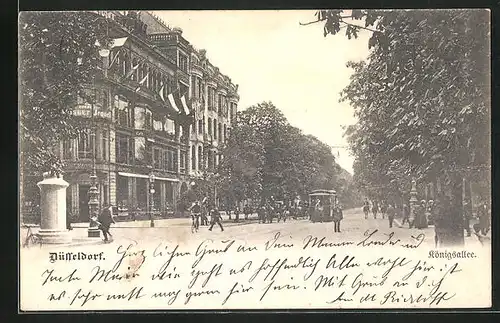 AK Düsseldorf, Strassenbahn in der Königsallee