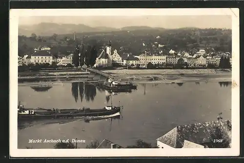 AK Aschach a. d. Donau, Blick über den Fluss