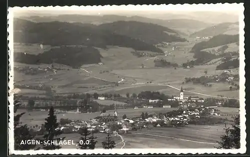 AK Aigen-Schlägel, Panoramablick vom Berg