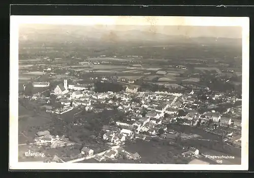 AK Eferding, Stadtpanorama, Fliegeraufnahme