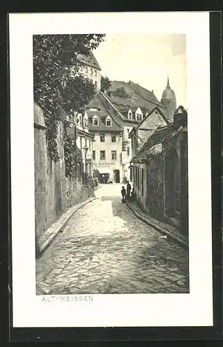 AK Alt-Meissen, Blick von der Leinewebergasse