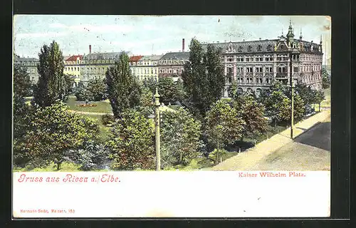 AK Riesa a. d. Elbe, Kaiser Wilhelm Platz