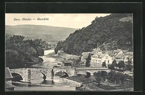 AK Hann.-Münden, Ortspartie, Weserblick