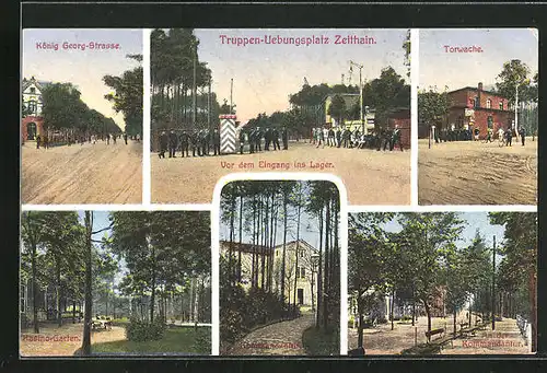 AK Zeithain, Truppenübungsplatz, Torwache, König Georg-Strasse, Kasino-Garten, Eingangsbereich