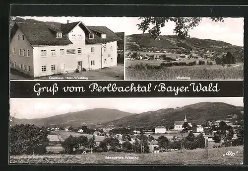 AK Edenstetten-Weibing, Ortsansicht, Gasthaus Hetz, Perlbachtal