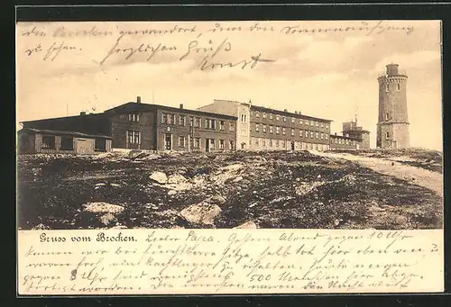 AK Brocken / Harz, Gästehaus und Aussichtsturm