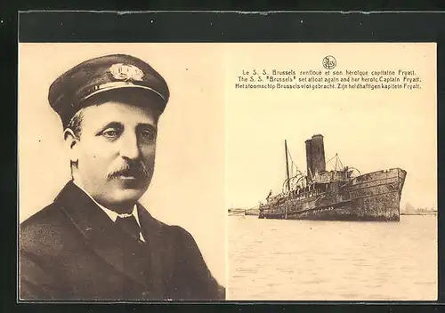 AK Zeebrugge, Le S. S. Brussels renfloué et son héroique capitaine Fryatt, Seenotrettung