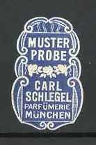 Präge-Reklamemarke K. Hoflieferant Carl Schlegel, München