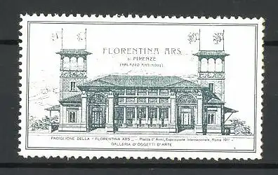 Reklamemarke Roma, Esposizione Internazionale 1911, Florentina Ars, Palazzo Antinori