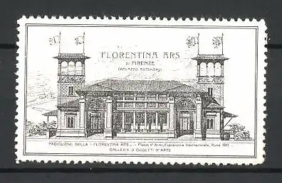 Reklamemarke Roma, Esposizione Internazionale 1911, Florentina Ars, Palazzo Antinori