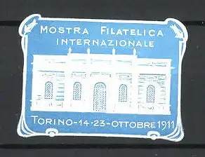 Reklamemarke Torino, Mostra Filatelica Internazionale 1911, Gebäudeansicht