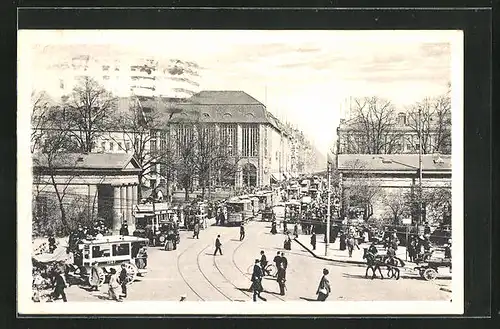AK Berlin, Strassenbahn am Potsdamer Platz