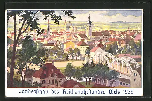 Künstler-AK Wels, Landesschau des Reichsnährstandes 1938