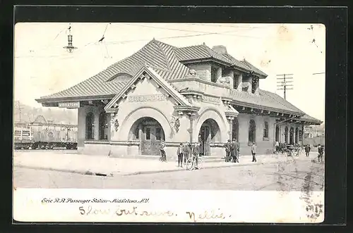 AK Middletown, NY, Erie R.R. Passanger-Station, Bahnhof