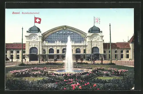 AK Bern, Blick zum Bundesbahnhof