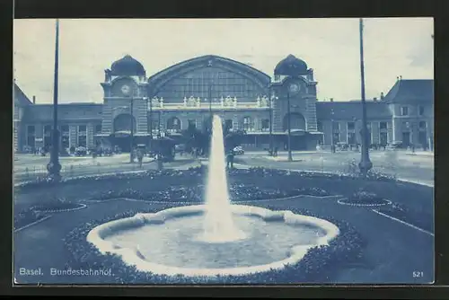 AK Bern, Blick zum Bundesbahnhof