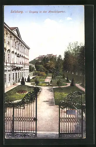 AK Salzburg, Eingang in den Mirabellgarten