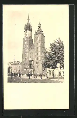 AK Krakau-Krakow, Blick auf die Marienkirche