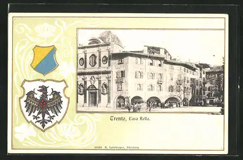 Passepartout-AK Trento, Casa Tella, Wappen