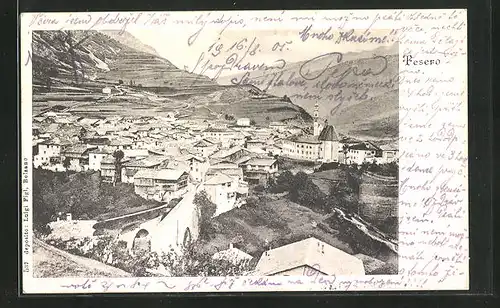 AK Tesero, Panoramablick vom Berg