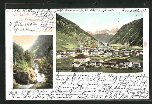 AK Predazzo, Wasserfall, Gesamtansicht