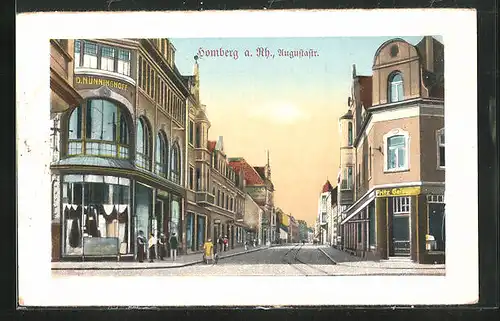 AK Homberg a. Rh., Augusta-Strasse mit Handlung von Fritz Geiseler