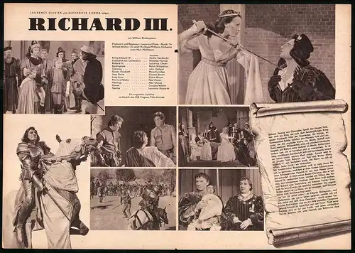 Filmprogramm PFP Nr. 84 /59, Richard III., Cedric Hardwicke, Nicholas Hannen, Regie: Laurence Olivier