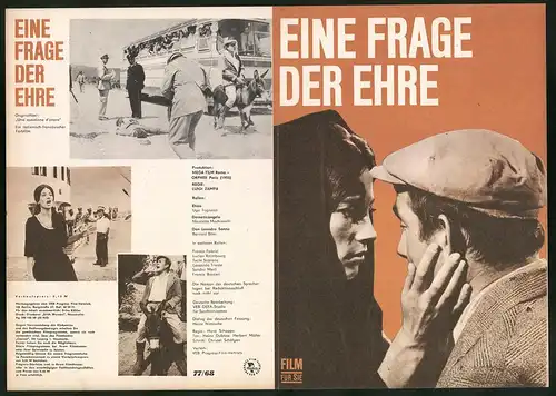 Filmprogramm Film für Sie Nr. 77 /68, Eine Frage der Ehre, Ugo Tognazzi, Nicoletta Machiavelli, Regie: Luigi Zampa