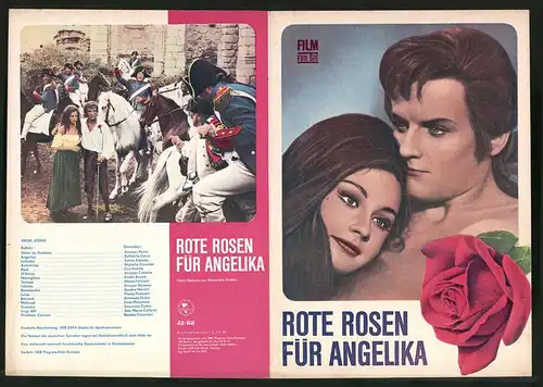 Filmprogramm Film für Sie Nr. 53 /68, Rote Rosen für Angelika, Jacques Perrin, Raffaella Carra, Regie: Steno
