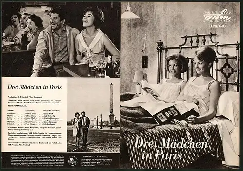 Filmprogramm PFP Nr. 125 /64, Drei Mädchen in Paris, Daniel Gelin, Ghita Norby, Regie: Gabriel Axel