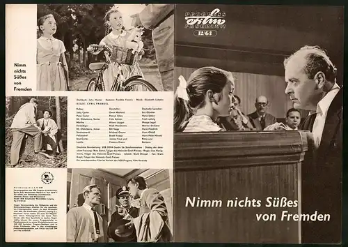Filmprogramm PFP Nr. 12 /63, Nimm nichts Süsses von Fremden, Gwen Watford, Patrick Allen, Regie: Cyril Frankel