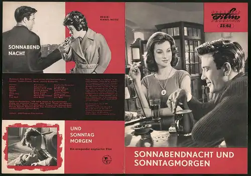 Filmprogramm PFP Nr. 23 /62, Sonnabendnacht und Sonntagmorgen, Albert Finney, Shirley Anne Field, Regie: Karel Reisz