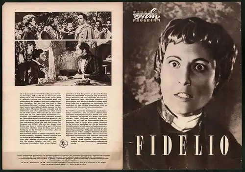 Filmprogramm PFP Nr. 101 /57, Fidelio, Claude Nollier, Richard Holm, Regie: Walter Felsenstein