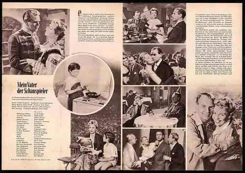 Filmprogramm PFP Nr. 95 /57, Mein Vater der Schauspieler, O. W. Fischer, Hilde Krahl, Regie: Robert Siodmak