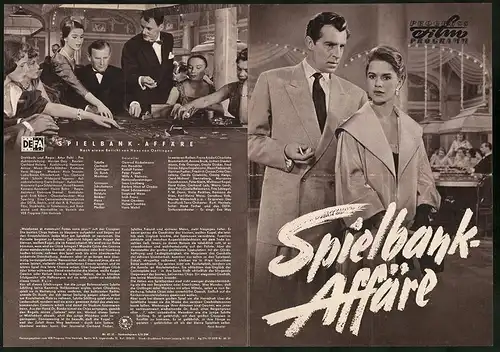 Filmprogramm PFP Nr. 62 /57, Spielbank-Affäre, Gertrud Kückelmann, Jan Hendriks, Regie: Artur Pohl