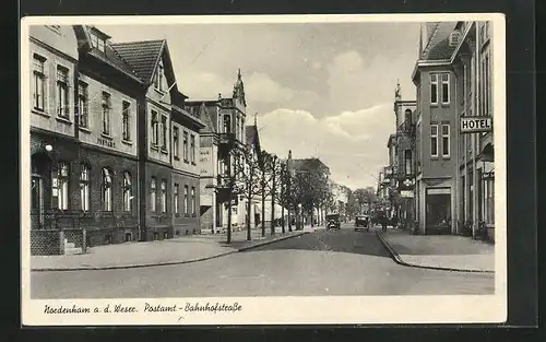AK Nordenham a. d. Weser, Postamt in der Bahnhofstrasse