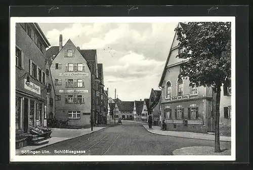 AK Söflingen bei Ulm, Schlösslesgasse mit Gasthof zum Kreuz